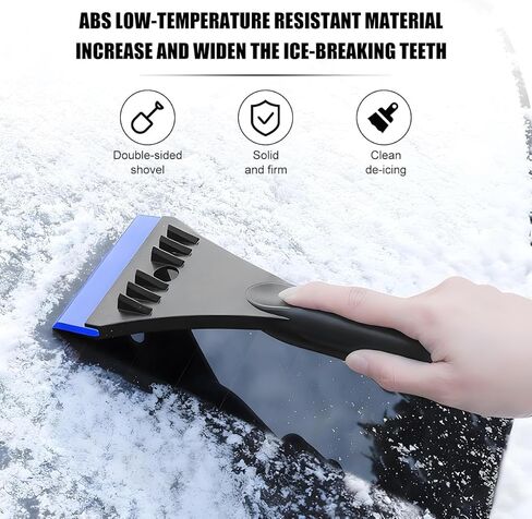 Car Windshield Ice Scraper, Vehicle Window Snow Sweeper to Remove Ice, Frost, Automotive Windshield Frost Removal Tool with Ergonomic Handle, Universal for Truck SUV Van (Blue) in Kuwait