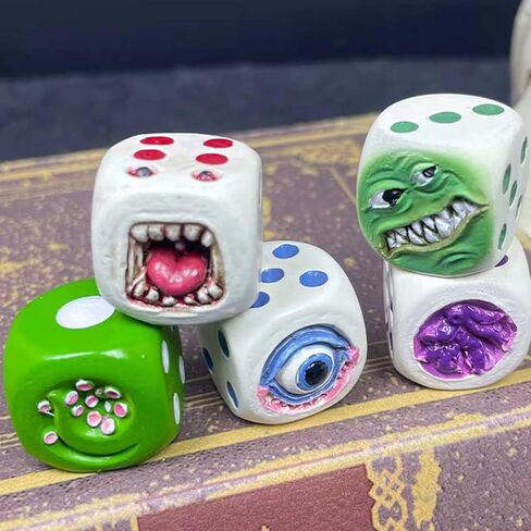 Halloween Demon Dice Set of 5 - Resin Spooky Dice for Tabletop RPG, Horror Decor & Party Supplies, Halloween Game Accessories, Resin Crafted Decor Pieces, Dice Set in Saudi Arabia