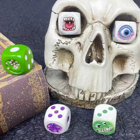 Halloween Demon Dice Set of 5 - Resin Spooky Dice for Tabletop RPG, Horror Decor & Party Supplies, Halloween Game Accessories, Resin Crafted Decor Pieces, Dice Set in Saudi Arabia