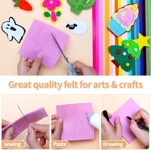 Felt Sheets, 36pcs 4"x4", 36 Colors, Fabric, Nonwoven for DIY and Sewing Projects.LCS. in Saudi Arabia
