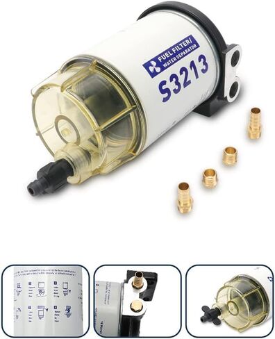 استبدل 18-7932-1 S3213 YINNCKE مجموعة أدوات فاصل المياه لمرشح الوقود مع تركيبات 3/8 "Barb x 1/4" NPT للمحرك البحري الخارجي Mercury 18-17928 35-60494-1 35-809097 18-7919-1 18-7922 in Saudi Arabia