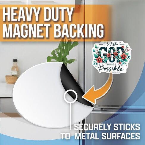 with God All Things are Possible Magnet Matthew Car Magnet 19 26 Inspirational Christian Decor Faith Quote Refrigerator Magnet - AAMT1677 in Kuwait