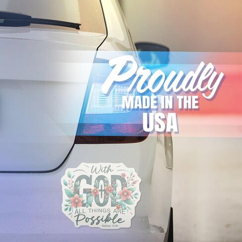with God All Things are Possible Magnet Matthew Car Magnet 19 26 Inspirational Christian Decor Faith Quote Refrigerator Magnet - AAMT1677 in Kuwait