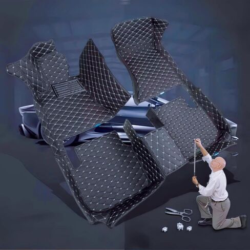 Custom Car Floor mats Suitable for 99% of Cars, Luxury Mats, Waterproof and Anti Slip Mats (Black Red) in Saudi Arabia