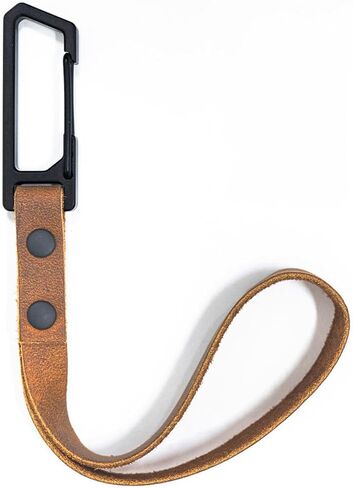 Exceed Designs LATCH 6" Leather + Titanium Carabiner Wrist Lanyard (Heavy Duty GR5 Ti + USA MADE Real Leather) Keys Keychain in Saudi Arabia