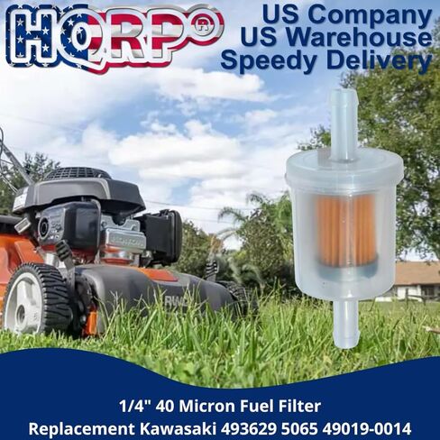 HQRP 2 Pack 691035 Fuel Filter Compatible with Kawasaki 4129 493629 5065 49019-0014 49019-0027 49019-0707 49019-7001 49019-7005 12hp 17.5hp 27hp 35hp Engines, 40 Micron 1/4" Inline Fuel Filter in Saudi Arabia