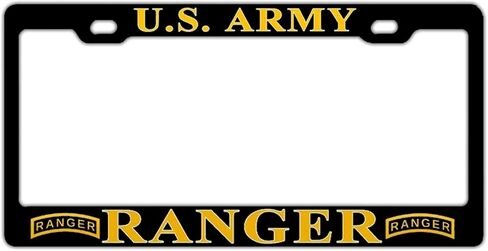 Us Army Ranger # Military Black Car License Plate Frames Images are High-Resolution with Vivid Color and Detail in Saudi Arabia