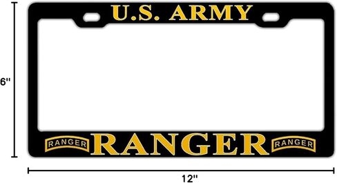 Us Army Ranger # Military Black Car License Plate Frames Images are High-Resolution with Vivid Color and Detail in Saudi Arabia