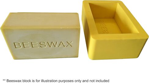 2lb Silicone Beeswax Mold - Makes A 2 Pound Block with The Word "Beeswax" Embossed in Saudi Arabia