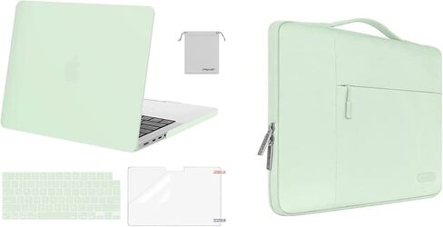 حافظة MOSISO متوافقة مع جهاز MacBook Pro مقاس 14 بوصة إصدار 2021 2022 A2442 M1، حقيبة متعددة الوظائف وغطاء صلب من البلاستيك وغطاء حماية للوحة المفاتيح وشاشة وحقيبة تخزين، أخضر المن in Saudi Arabia