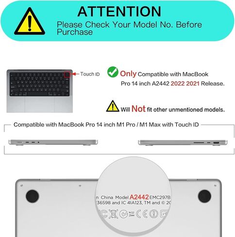 حافظة MOSISO متوافقة مع جهاز MacBook Pro مقاس 14 بوصة إصدار 2021 2022 A2442 M1، حقيبة متعددة الوظائف وغطاء صلب من البلاستيك وغطاء حماية للوحة المفاتيح وشاشة وحقيبة تخزين، أخضر المن in Saudi Arabia