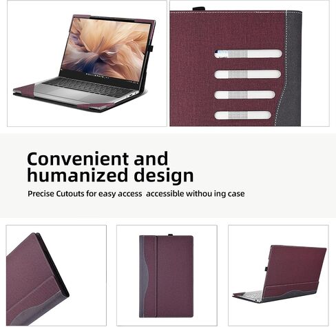 Laptop Case for Dell Pro 14 Plus PB14250 14" All Inclusive Drop Case PU Leather Inside Pocket Cover (Dark Gray) in Saudi Arabia