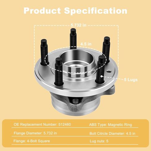 512460 Pair 2 Front or Rear Wheel Hub & Bearing Assembly for 2011-2019 Ford Explorer, 2013-2019 Ford Police Interceptor Utility in Kuwait