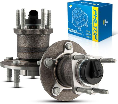 PHILTOP 512285 مجموعة محور العجلة الخلفية لـ 2004-2012 Chevy Malibu، 2005-2010 Pontiac G6، 2007-2009 Saturn Aura، 2008-2010 Chevy HHR، 2009-2010 Chevy Cobalt مع ABS 2 قطعة 5 العروات in Kuwait