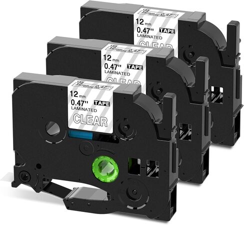 Black Label Tape TZe-335 Replacement for Brother TZe Tz Tape 12mm 0.47 Laminated White on Black TZ335，Work with Brother P Touch PT-D210 D220 H110 D600 Label Maker，4-Pack in Kuwait