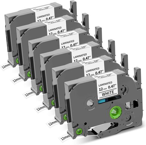 Black Label Tape TZe-335 Replacement for Brother TZe Tz Tape 12mm 0.47 Laminated White on Black TZ335，Work with Brother P Touch PT-D210 D220 H110 D600 Label Maker，4-Pack in Kuwait