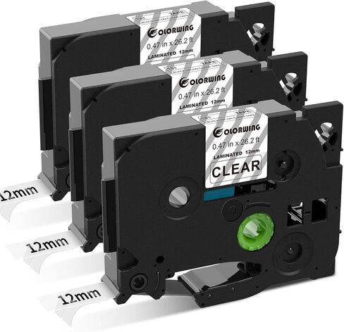 Black Label Tape TZe-335 Replacement for Brother TZe Tz Tape 12mm 0.47 Laminated White on Black TZ335，Work with Brother P Touch PT-D210 D220 H110 D600 Label Maker，4-Pack in Kuwait