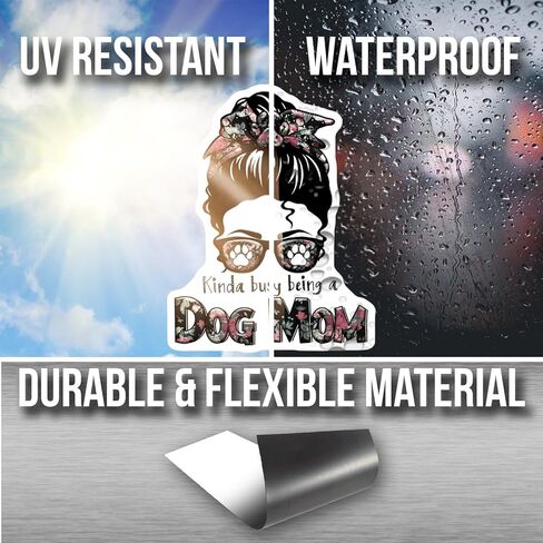 Kinda Busy Being A Dog Mom Magnet - Funny Dog Lover Gift - Dog Mom Gift - Pet Lover Home Decor - Cute Fridge Magnet - Dog Mom Accessories - 5" Vinyl Sticker - Car Magnet - Made in USA - AAMT1925 in Kuwait