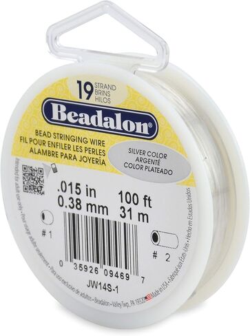 Beadalon 19-Strand 0.018" (0.46 mm) 30 ft (9.1 m) Silver Color Bead Stringing Wire in Saudi Arabia
