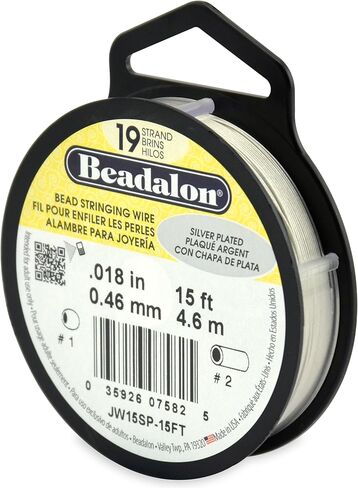 Beadalon 19-Strand 0.018" (0.46 mm) 30 ft (9.1 m) Silver Color Bead Stringing Wire in Saudi Arabia
