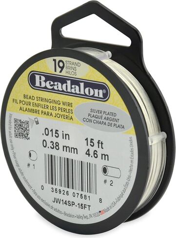 Beadalon 19-Strand 0.018" (0.46 mm) 30 ft (9.1 m) Silver Color Bead Stringing Wire in Saudi Arabia