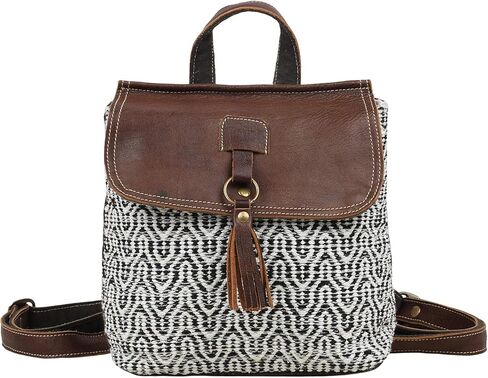 Myra Bag Mix n' Match Upcycled Canvas & Leather Crossbody Bag S-1578 in Saudi Arabia