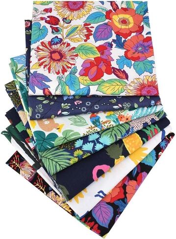 7 Pcs Floral Cotton Fabric - Precut Quilt Sewing Quilting Fabric (19.6x19.6in) in Saudi Arabia