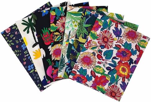 7 Pcs Floral Cotton Fabric - Precut Quilt Sewing Quilting Fabric (19.6x19.6in) in Saudi Arabia