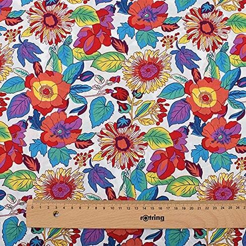 7 Pcs Floral Cotton Fabric - Precut Quilt Sewing Quilting Fabric (19.6x19.6in) in Saudi Arabia
