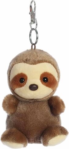 Aurora® Adorable Palm Pals™ Slomo Sloth™ Clip-On - قطيفة ممتعة قابلة للتجميع للأطفال والكبار - مثالية لتزيين الغرف وهدايا عيد الميلاد - بني 4 بوصات in Saudi Arabia
