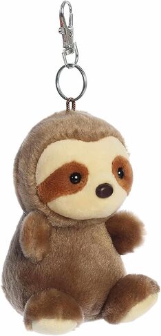 Aurora® Adorable Palm Pals™ Slomo Sloth™ Clip-On - قطيفة ممتعة قابلة للتجميع للأطفال والكبار - مثالية لتزيين الغرف وهدايا عيد الميلاد - بني 4 بوصات in Saudi Arabia