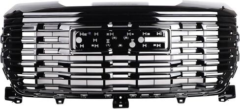 w/o Camera Hole Chrome Grille Set 2pcs Compatible with 2022-2025 GMC Sierra 1500 Denali Front Bumper Grille & Upper Grill 84878064 84878065 in Kuwait