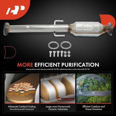 مجموعة المحول الحفاز الخلفي A-Premium متوافقة مباشرة مع Toyota Tacoma 1999 2.4L, Tacoma 2000-2004 2.4L 2.7L, E.P.A. متوافق in Saudi Arabia