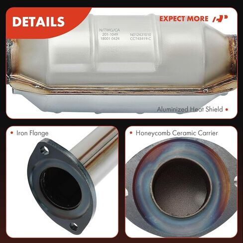 مجموعة المحول الحفاز الخلفي A-Premium متوافقة مباشرة مع Toyota Tacoma 1999 2.4L, Tacoma 2000-2004 2.4L 2.7L, E.P.A. متوافق in Saudi Arabia