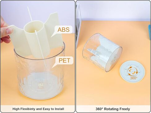 360 Rotating Desk Organizer, Premium Transperent Pen Holder for Desk, Cut Desk Accessories & Workspace Organizers for Office, School, Home, Art(Transparent White) in Saudi Arabia