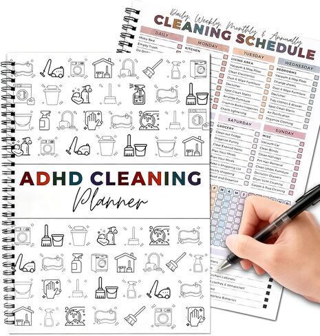 Adhd Cleaning Planner, Customizable Daily, Weekly, Monthly Home Cleaning Checklist for ADHD & Household Chore Management | Editable Organizer for Stress-Free Cleaning Routines in Saudi Arabia