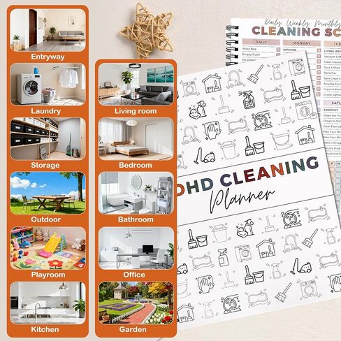 Adhd Cleaning Planner, Customizable Daily, Weekly, Monthly Home Cleaning Checklist for ADHD & Household Chore Management | Editable Organizer for Stress-Free Cleaning Routines in Saudi Arabia