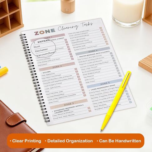 Adhd Cleaning Planner, Customizable Daily, Weekly, Monthly Home Cleaning Checklist for ADHD & Household Chore Management | Editable Organizer for Stress-Free Cleaning Routines in Saudi Arabia
