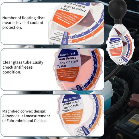 ملحق اختبار سائل التبريد، جهاز اختبار مضاد التجمد لفهم حالة سائل التبريد، مقياس رطوبة البطارية لاختبار البطاريات الساخنة أو الباردة على أنظمة 6 فولت/12 فولت/24 فولت in Kuwait