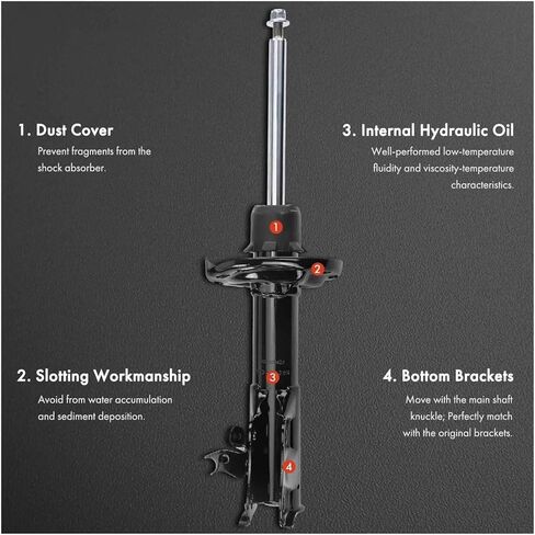 2Pcs Front Left & Right Shock Absorber Compatible For Honda Civic 2006-2011 Sedan Acura CSX 72287, G52038, 72286, G52039, 51606SNCA02 in Saudi Arabia