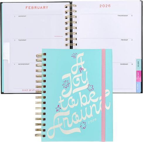 ban.do 12-Month Medium Daily and Weekly Planner Dated January 2026 - December 2026, Hard Cover Self Care Journal, Spiral Agenda with Monthly Calendar, Stickers, Art & Bonus Pages (Thrilled to Be Here) in Saudi Arabia