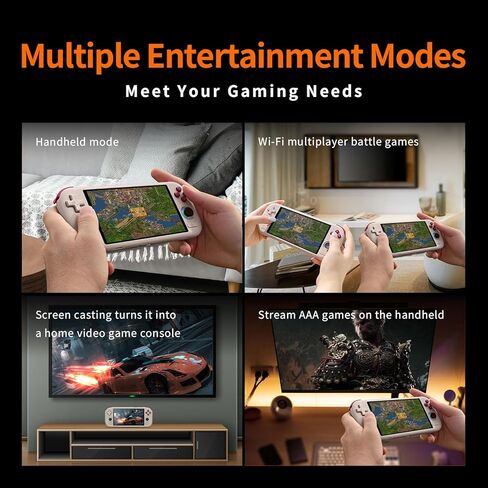 Mangmi Air X Game Console,5.5 Inch IPS LCD Android 14 System and 5000mAh Battery Video Games Consoles,with DDR4+64G eMMC and Wireless Networt Console Casual Game Console RGB Joystick/6-Axis(Gray) in Saudi Arabia
