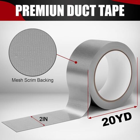 Navona Heavy Duty Duct Tape 2 Pack, 2 Inch x 40 Yards Total, Waterproof Strong Adhesive Tape for Indoor & Outdoor, No Residue Duct Tape for Repairs, Patching, Sealing in Saudi Arabia