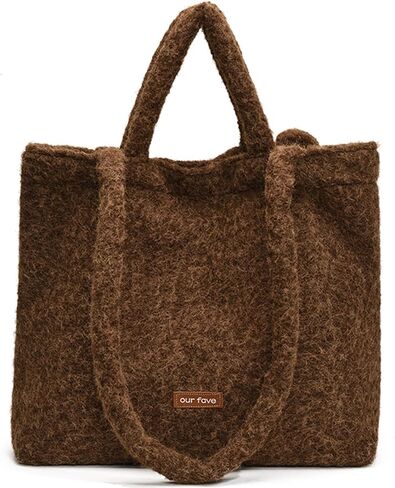 Fashion Plain Crossbody Bag Plush Casual Tote Bag Laptop Bag Shoulder Bag Handbag Travel Daypacks in Saudi Arabia
