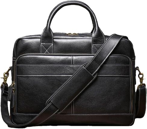 Wjnvfioo Men's Cowhide Executive Briefcase Vintage Crossbody Shoulder Bag Business Office 16″ Laptop Bag in Saudi Arabia