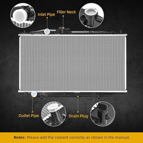 DWVO Radiator Complete Radiator Compatible with 1999 2000 2001 2002 2003 2004 Odyssey Aluminum Radiator, ENG J35A1/J35A4, 19010P8FA51 in Kuwait