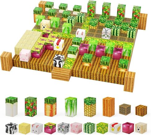 Magnetic Blocks, 72PCS STEM Montessori Toy for Crafting a Magnet DIY-World, Creative Building Toys for Boys Girls Kids Ages 3-5 5-7 6-8, Toddler Stacking Construction Cube. in Saudi Arabia