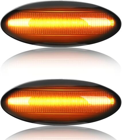 1 Pair Front LED Side Marker Lights for Toyota Corolla/Auris 2007-2010 for RAV4 2006-2009 Turn Signal Lights Fender Sidemarker Lamps | Black Lens Amber LED Light | Replaces # 81730-02080 in Saudi Arabia