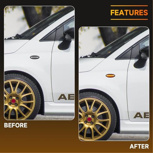 1 Pair Front LED Side Marker Lights for Toyota Corolla/Auris 2007-2010 for RAV4 2006-2009 Turn Signal Lights Fender Sidemarker Lamps | Black Lens Amber LED Light | Replaces # 81730-02080 in Saudi Arabia
