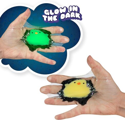ORB Tabalicious TABA Squishy Glow in the Dark Yellow Chick Stress Cube Toy - Soft, Sticky, Glowing TABA Squishy Animal Stress Cubes - Fun Stress Ball Squishies - Kawaii Fidget Toys for Kids and Adults in Kuwait